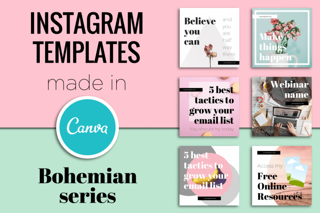 instagram templates made with canvas
